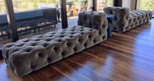 2 x LG Velvet studded Chaise