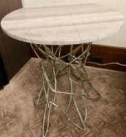 2x marble metal side tables