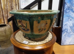 M 620 Chinese Green Planter from 1900's 15in. $250