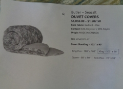 M 637 King Daniel Sea Salt Duvet Cover $500