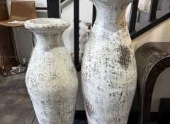 M 680 37" Tall White Ceramic Vase $150 M 681 43" White Ceramic Vase $175