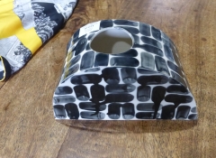 M 669 Black & White Ceramic Vase $125