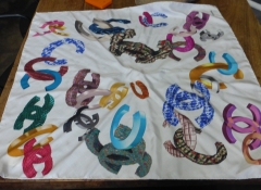 M 671 Chanel "Rainbow CC" Silk Scarf $499