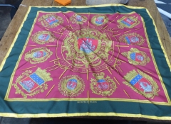 M 672 Hermes "Les Armes De" Silk Scarf $650