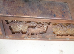 L 171 Western Iron Gun Elk 3 Light Chandelier 58" x 14" x 23" $800