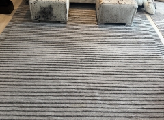 R 12 RH Gray Striped Rug 8ft x 10ft $350