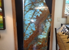 A 703 Labradorite Art lit from behind 26in. W x 71in. H ea. $10,000