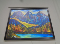 A 692 Colorful Mountains Print on Board 42in. x 33in. $195
