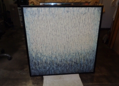 A 687 Blue & White Abstract on Canvas 38in. x 38in. $425