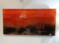 A 704 Lacquered Orange Abstract 24" x 48" $375