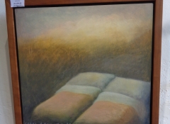 A 742 Twin Beds Oil Pastel by Carol Anthony $1,100