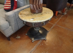 F 195 Granite & Iron Swivel Table $400
