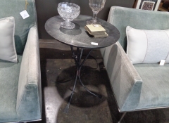 F 227 Round Iron Side Table $175