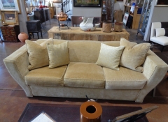 F 242 Tan Crushed Velvet Sofa $595