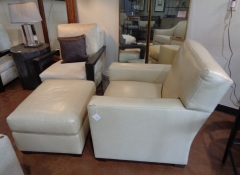 F 266 Baker Leather Chair & Ottoman $1,995