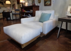 F 260 Castlery White Chair & Ottoman Chr. 45" x 43" Otm. 36" x 24" $1,000