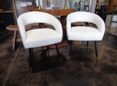 F 271 Set of 6 Daals Shearling Dining Chairs $575