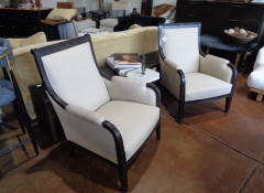 F 273 Pr. Linen Arm Chairs $1,200