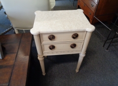 F 282 Pr. Ivory Marble Top Nightstands $300