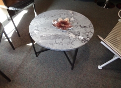 F 283 Round Gray Marble Table $400