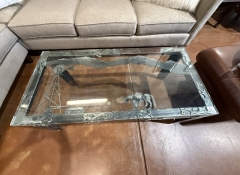 F 308 Western Steel & Glass Coffee Table $400
