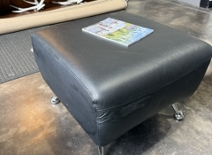 F 311 Nicoletti Black Leather Ottoman $225
