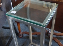 F 297 Square Eileen Gray Chrome & Glass Table $275