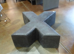 F 299 Gray "X" Accent Table $125
