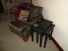 166_ 167 Leather Club Chair. Nesting TablesJPG